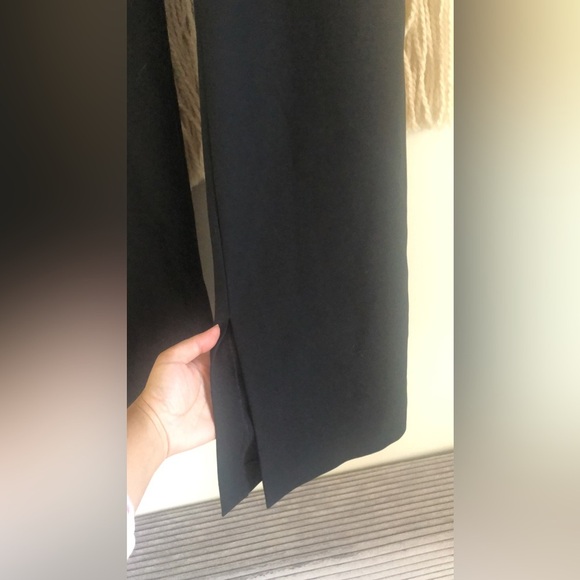 NWT Tibi Wide Leg Trousers Side Slit Black Dress Pants Size 12 Career - Picture 2 of 7